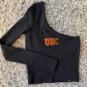 Hype and Vice Black One-Shoulder USC Top